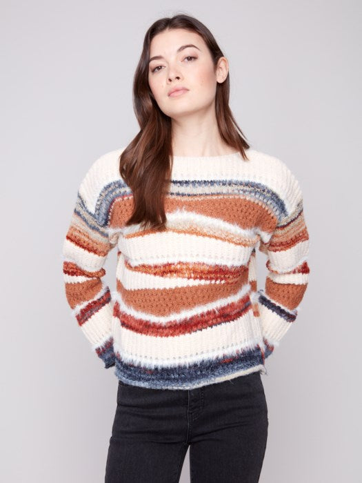 Long Sleeve Patchwork Sweater Knit