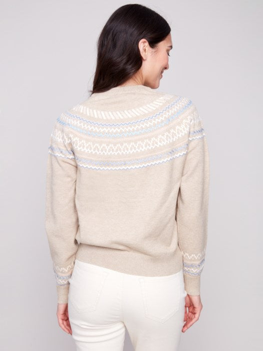 Raglan Long Sleeves Jacquard Sweater