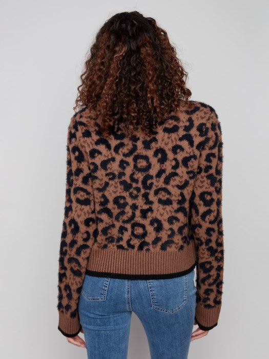 Bow Tie Jacquard Knit Cardigan