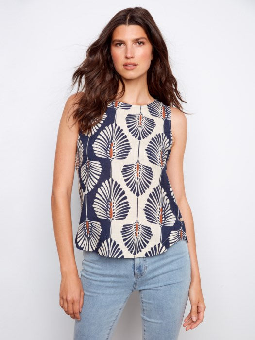 Printed Sleeveless Blouse