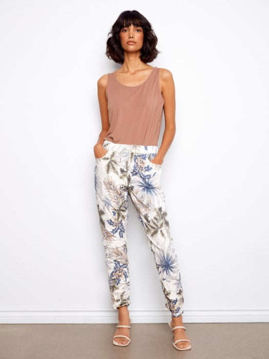 Printed Crinkle Jogger Pants