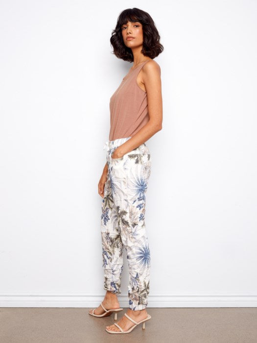 Printed Crinkle Jogger Pants