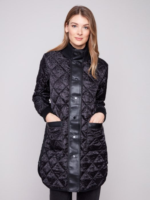 Reversible Solid/Jacquard Quilted Puffer