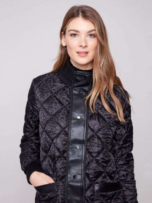 Reversible Solid/Jacquard Quilted Puffer