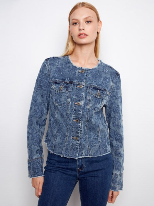 Eyelet Denim Jacket