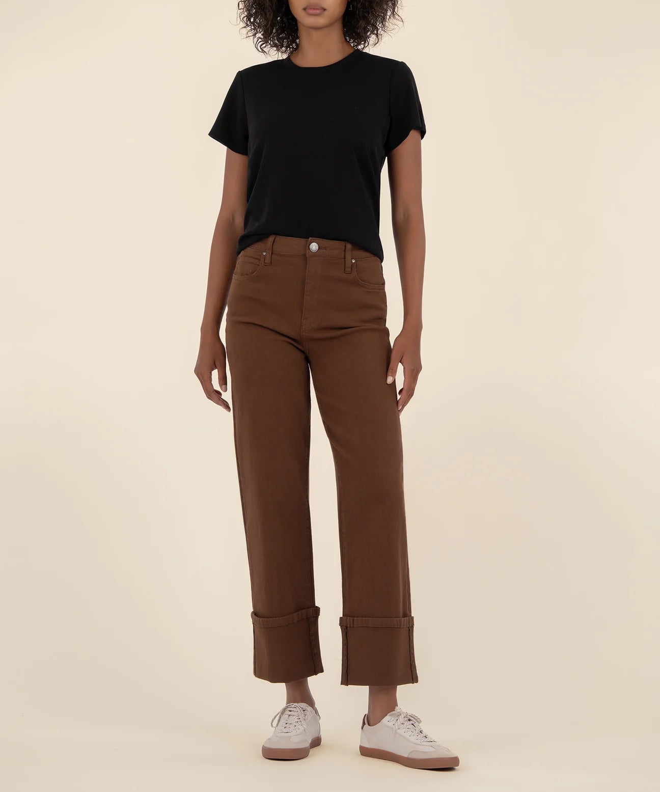 Sienna High Rise Straight Leg Jean - CAFE