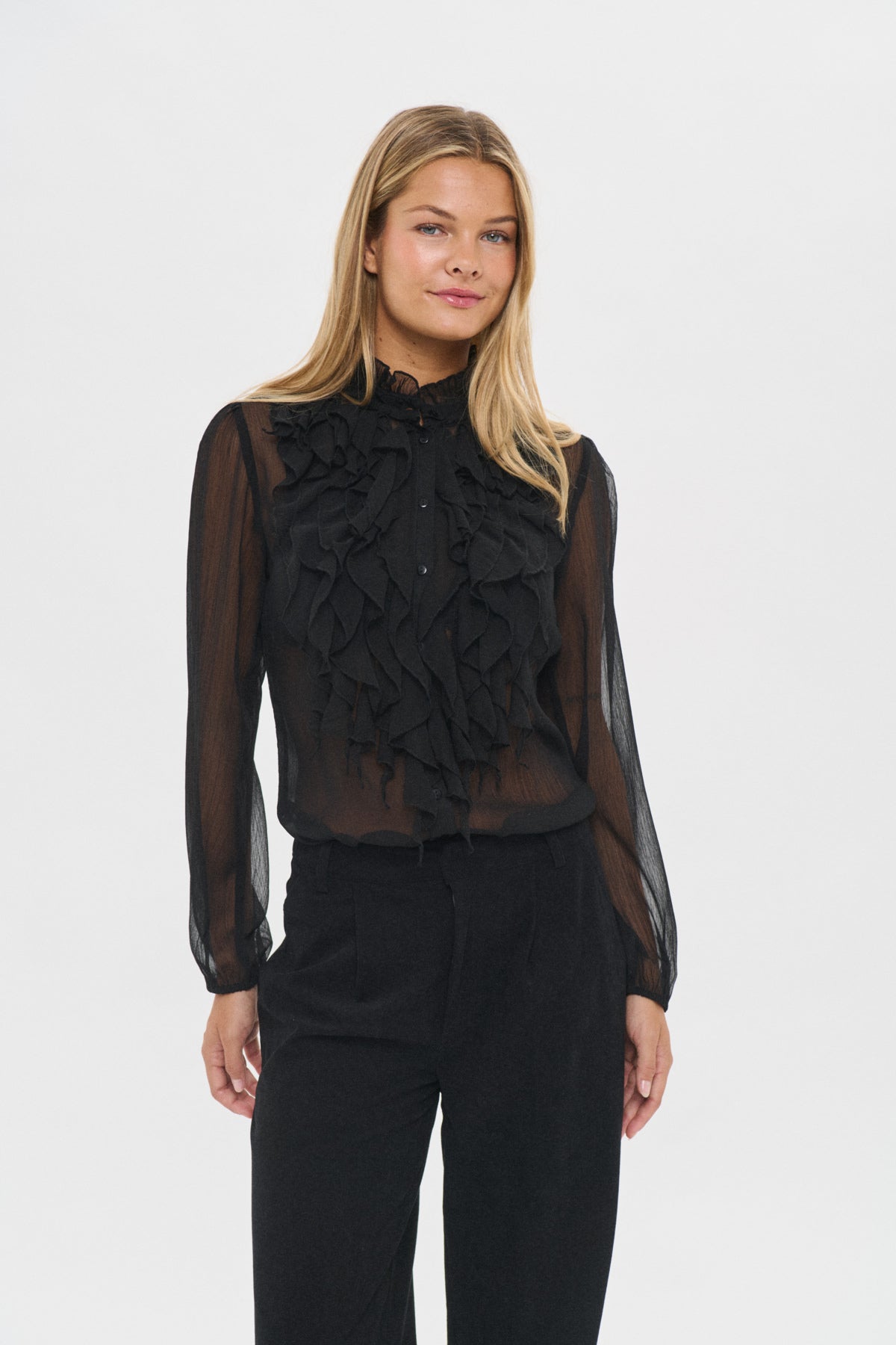 Lilja Crinkle Long Sleeve Blouse