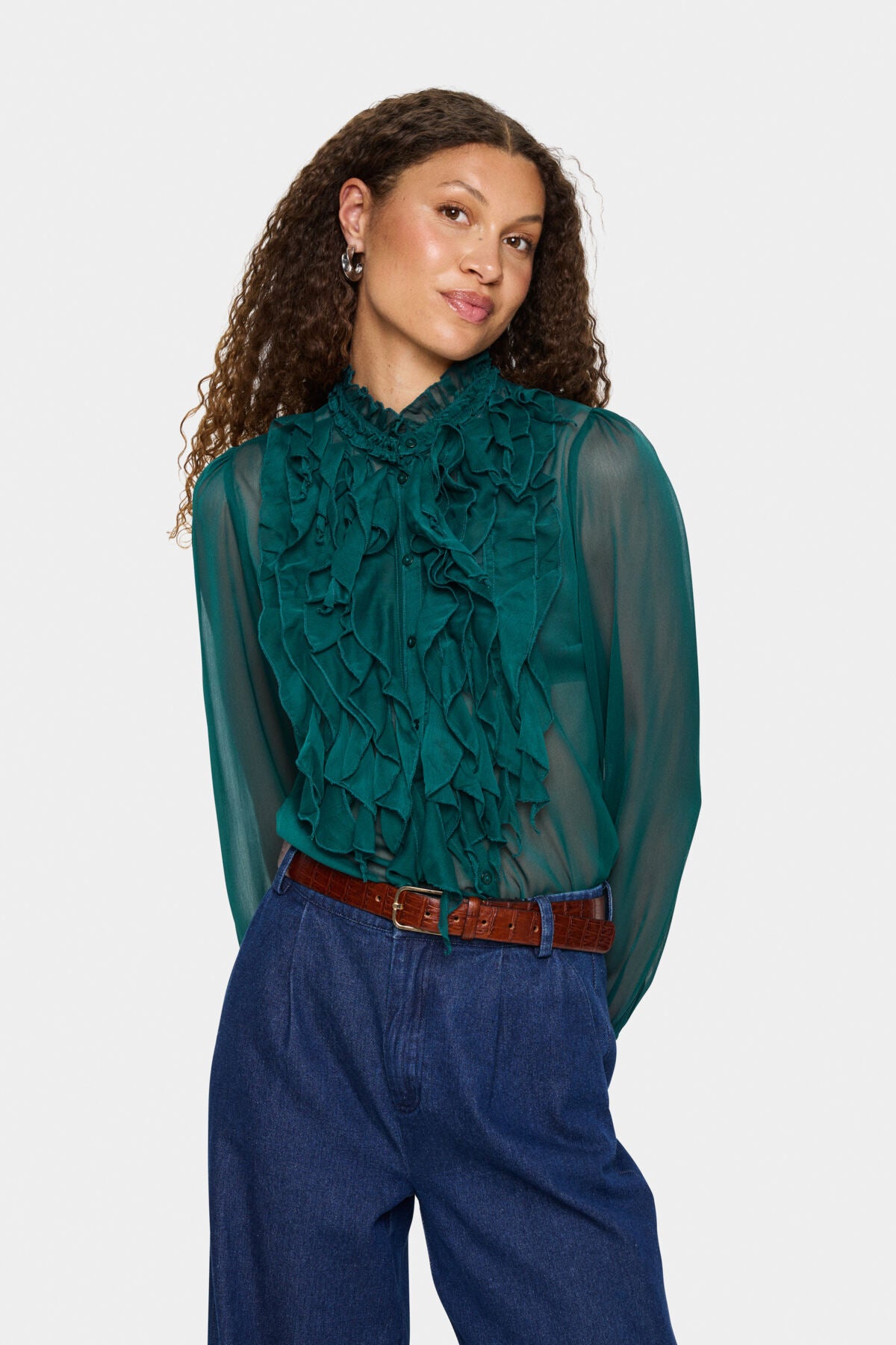 Lilja Crinkle Long Sleeve Blouse