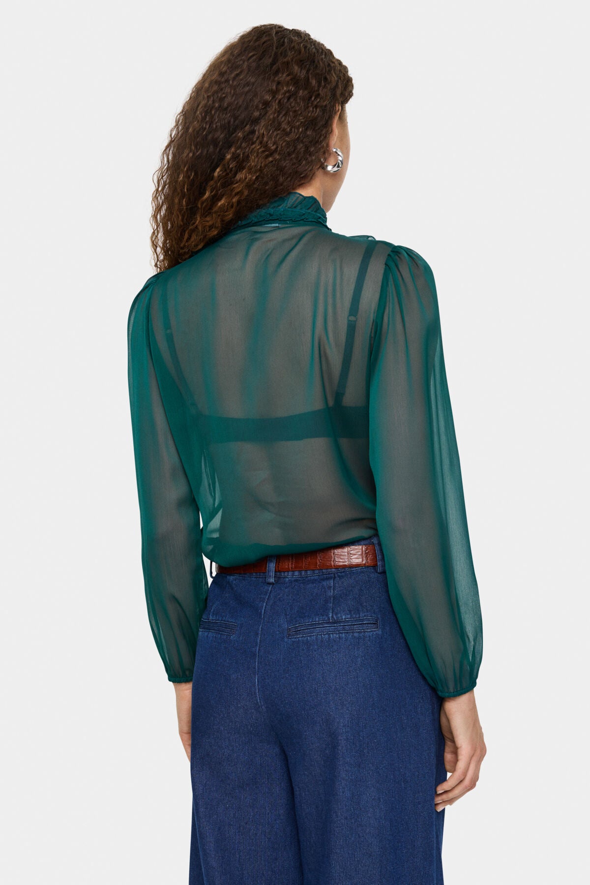 Lilja Crinkle Long Sleeve Blouse