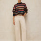 Florence Strip Jumper - NAVY MULTI