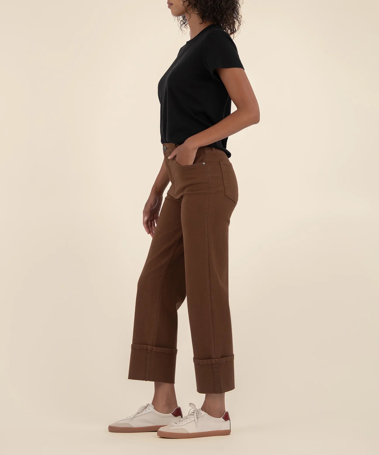 Sienna High Rise Straight Leg Jean - CAFE