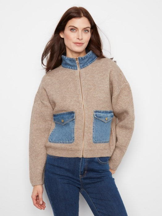 Denim Sweater Jacket