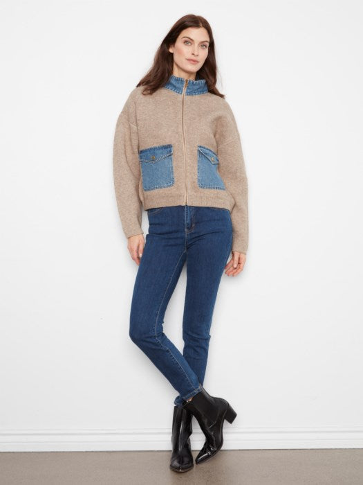 Denim Sweater Jacket