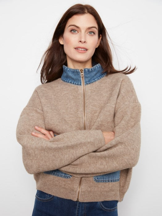 Denim Sweater Jacket