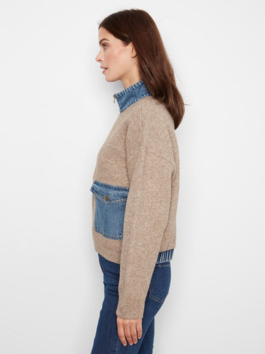 Denim Sweater Jacket