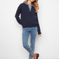 Denim Trim Polo Sweater