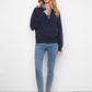 Denim Trim Polo Sweater