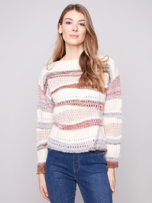 Long Sleeve Patchwork Sweater Knit