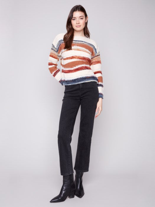 Long Sleeve Patchwork Sweater Knit