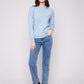 Crew Neck Sweater With Tonal Embroidery