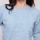 Crew Neck Sweater With Tonal Embroidery