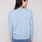Crew Neck Sweater With Tonal Embroidery