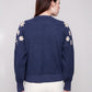 Crew Neck Sweater With Embroidered Flowers