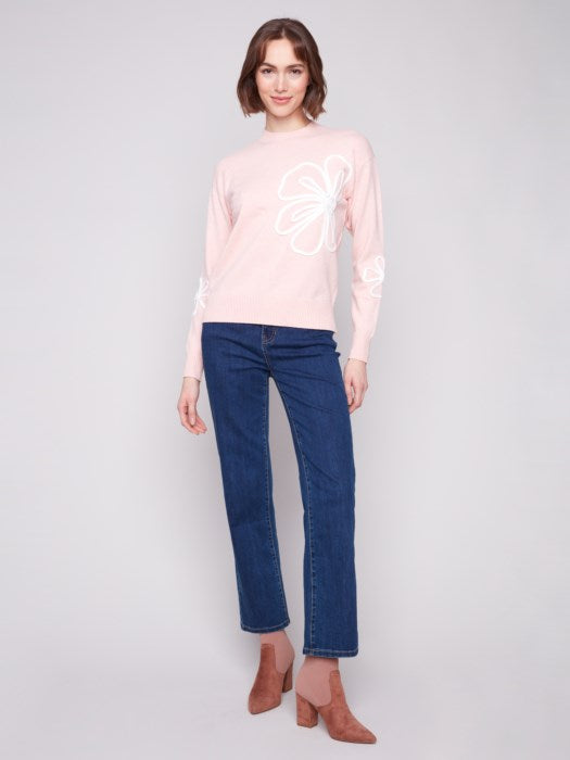 Drop Shoulder Sweater With Soutache Detail