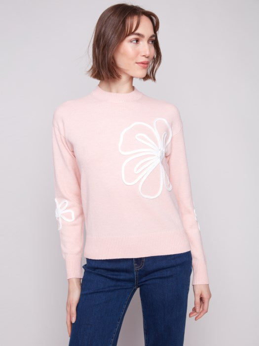 Drop Shoulder Sweater With Soutache Detail