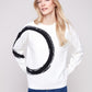 Placed Jacquard Crew Neck Sweater