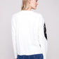 Placed Jacquard Crew Neck Sweater