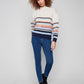 Crew Neck Sweater With Multicolour Stripes