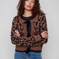 Bow Tie Jacquard Knit Cardigan