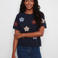 Cotton Floral Embroidered Short Sleeve Sweater