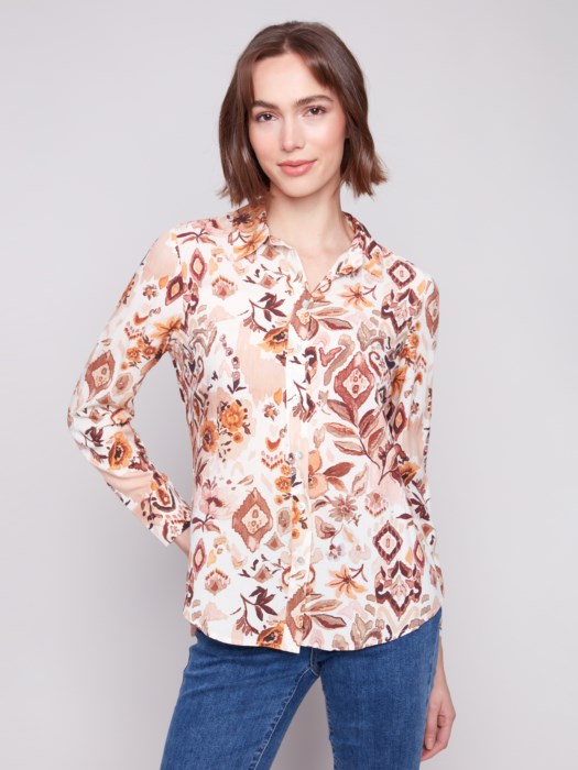 Printed Button-Up Shirt
