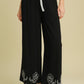 Floral Embroidered Wide Leg Pants - C4279-P