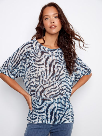 Printed Dolman Blouse