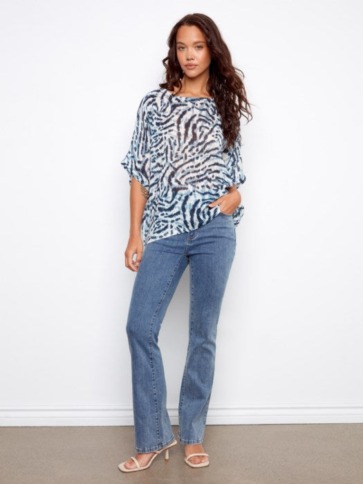 Printed Dolman Blouse