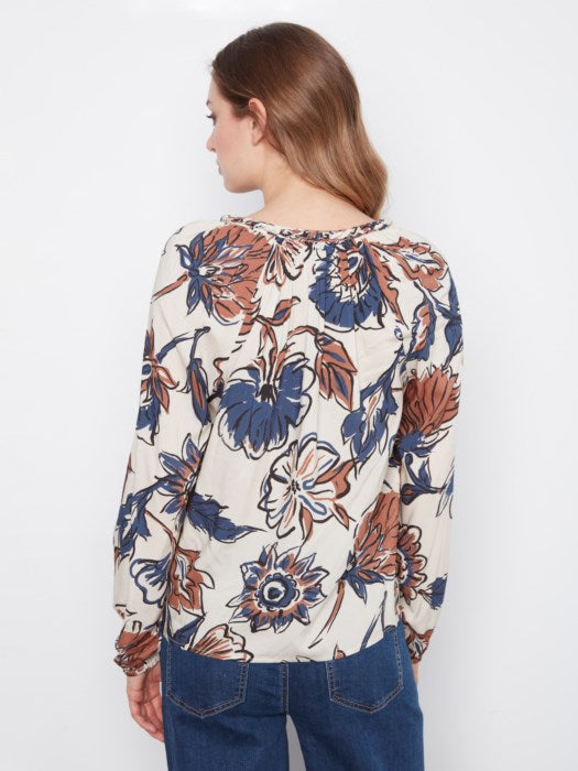 Printed Popover Blouse