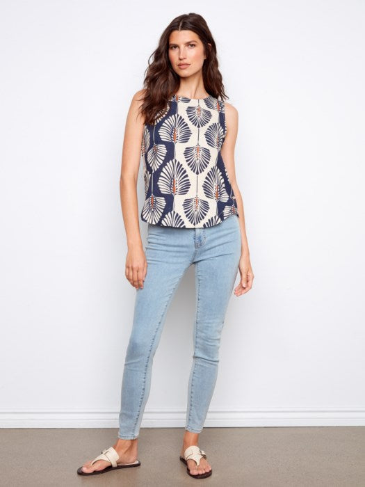 Printed Sleeveless Blouse