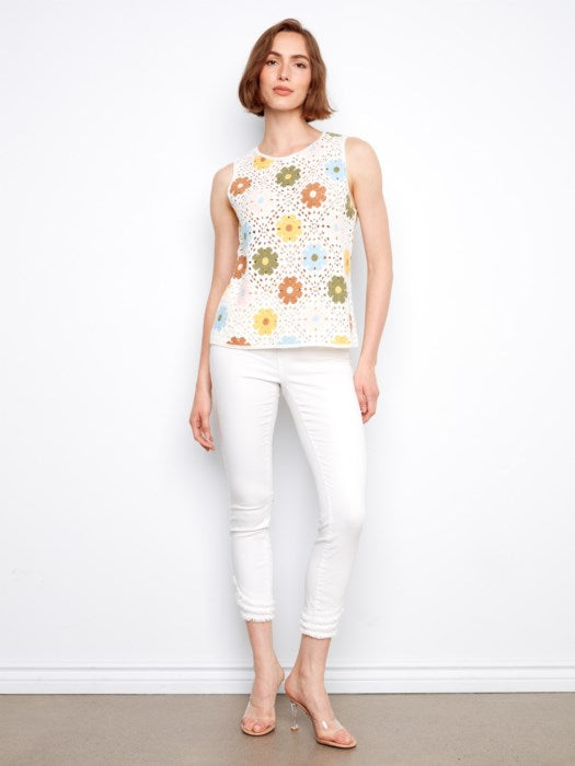 Floral Sleeveless Crochet Top