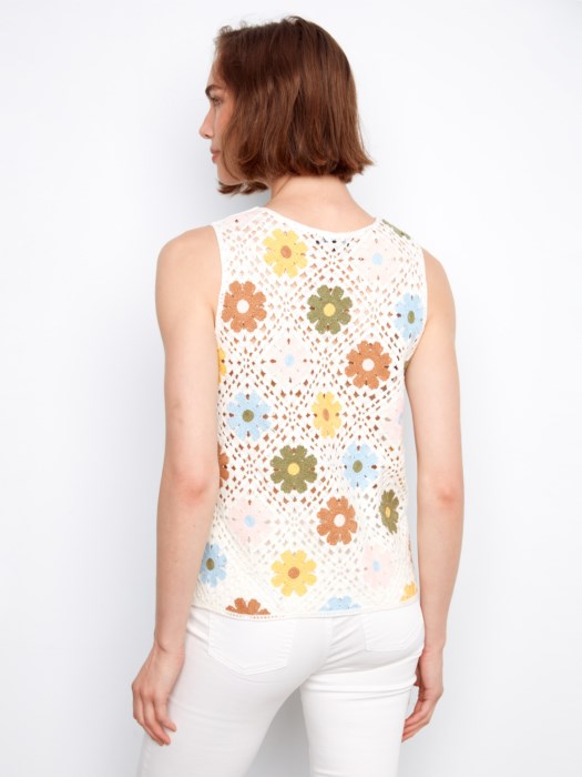 Floral Sleeveless Crochet Top
