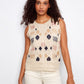 Sleeveless Geometric Pattern Crochet Top