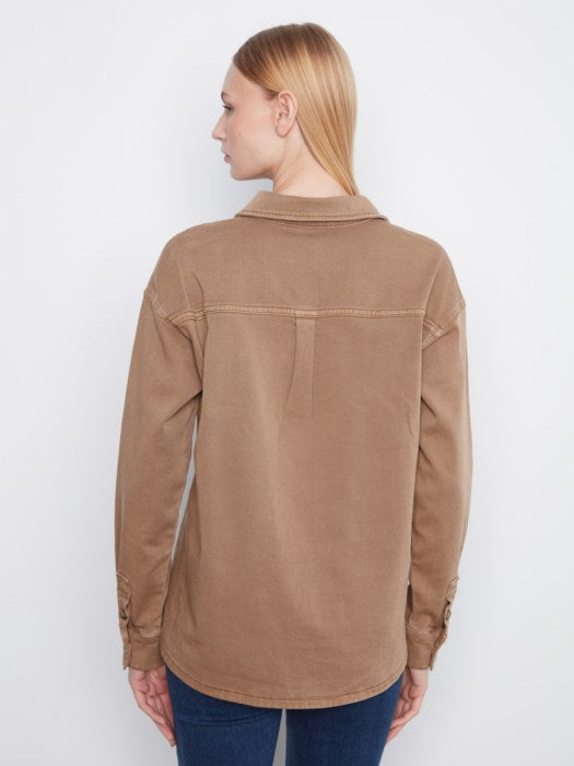 Button-Front Twill Overshirt