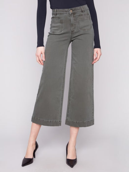 Patch Pocket Flare Twill Pants