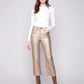 Metallic Wax Flared Pants