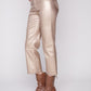 Metallic Wax Flared Pants