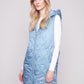 Pearlized Puffer Long Vest
