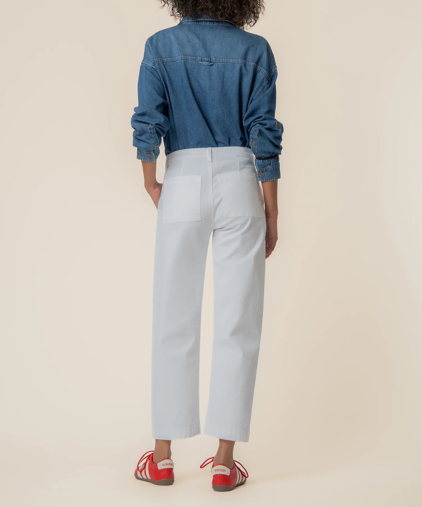 Ashton Wide Leg Barrel Leg Jeans- OPTIC WHITE