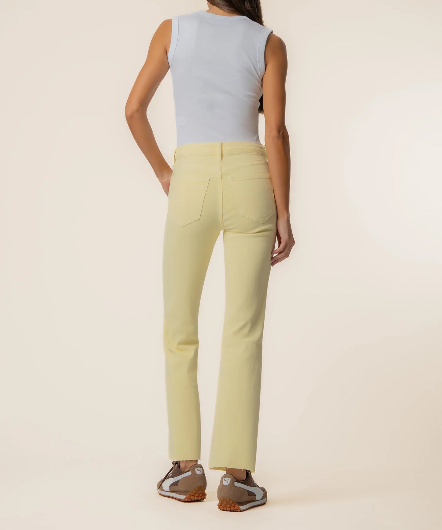 Kelsey Ankle Flare Jeans - PASTEL YELLOW